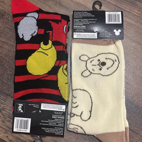 Disney Casual Socks Black and Cream size 9-13 - Picture 2 of 2